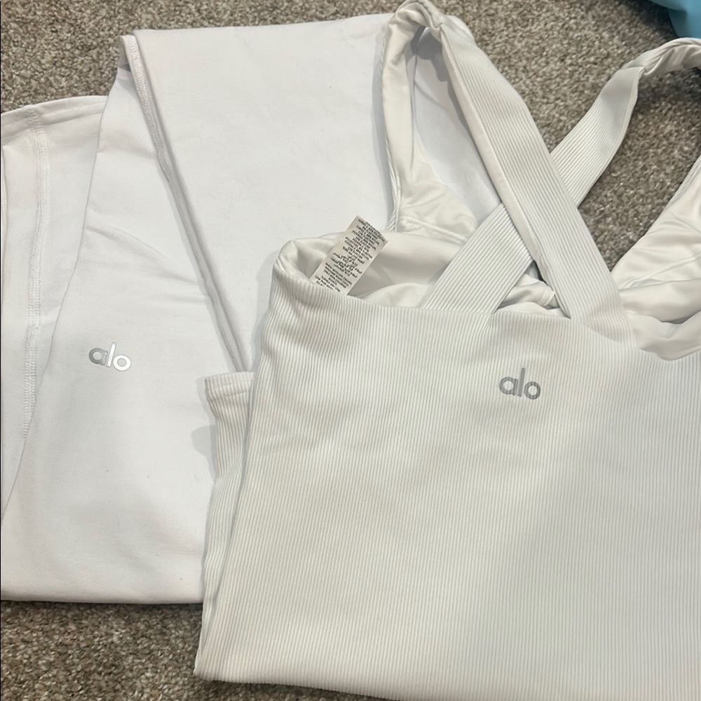 Alo White Activewear Set